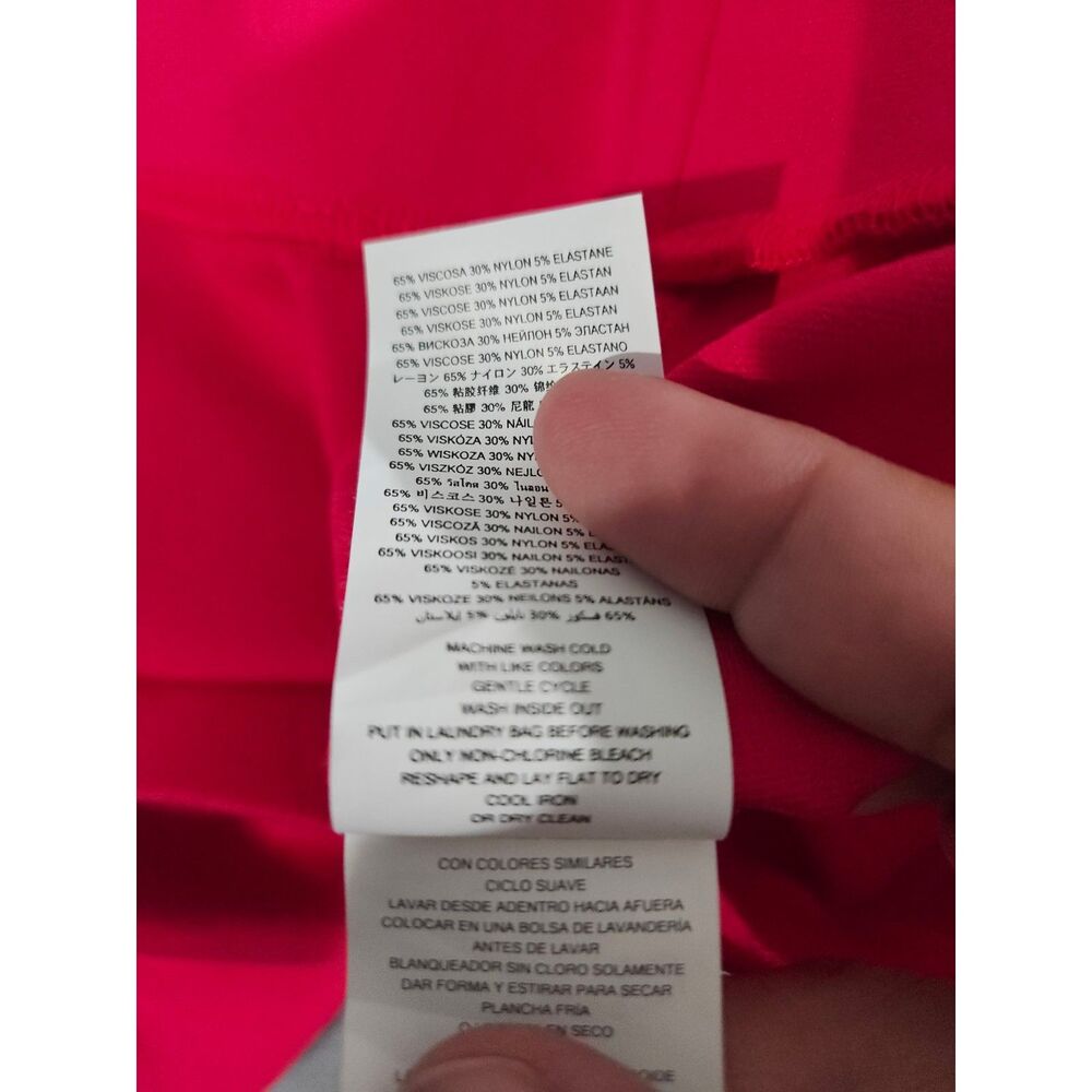 Michael Kors Deep Pink Front Seam Ankle Slit Pull On Pants NWT 2X Plus Size - Picture 6 of 12